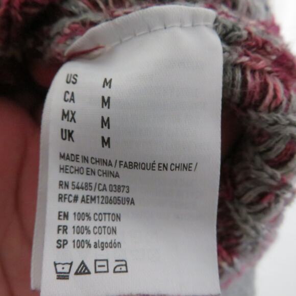 American Eagle Outfitters Womens Sz M Pink Gray Aztec Print Knit Sweater Hooded - Picture 5 of 5